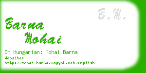 barna mohai business card